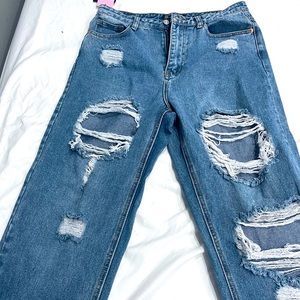 Distressed Mom Jeans